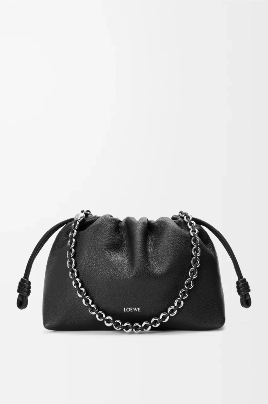 Loewe Сумка Flamenco среднего размера из зернистой телячьей кожи, черный