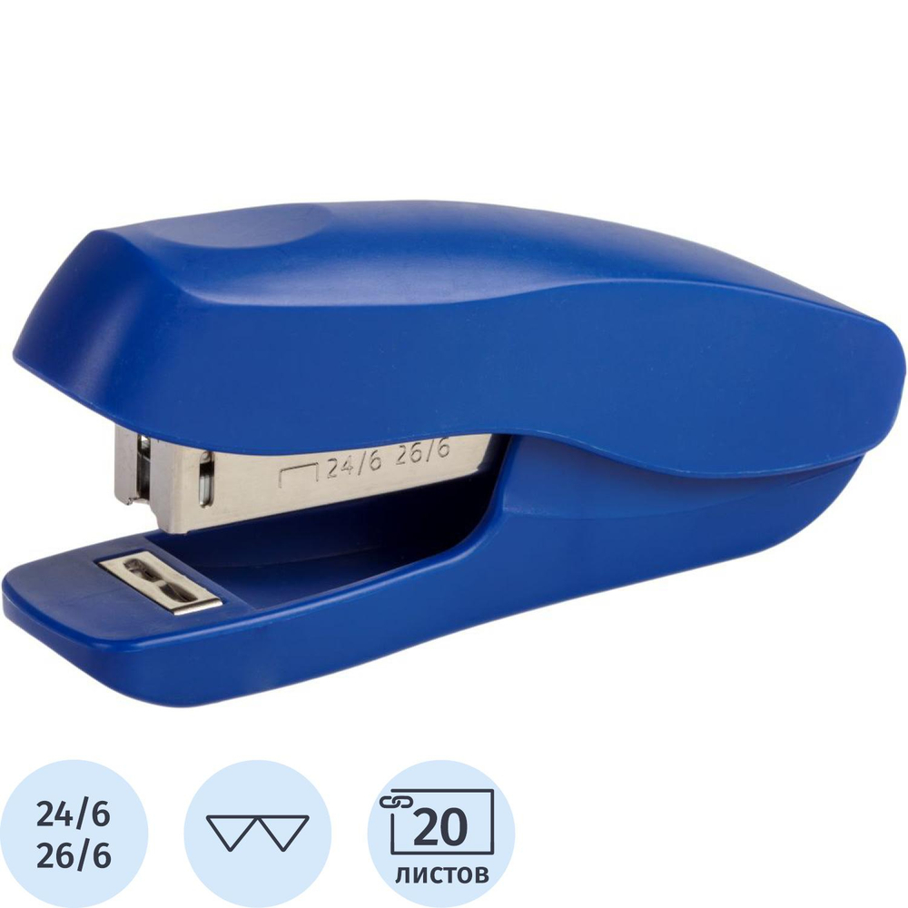 Степлер Attache Economy №24/6, 26/6, до 20 листов, пластик, синий