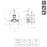Встраиваемый термостатический смеситель для душа на 1 выход DRAKO 332411S