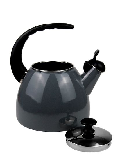 Чайник 2,5 л. эмалированный со свистком Kamille KM 1040C с черной бакелитовой ручкой