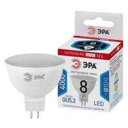 Лампа светодиодная ЭРА STD LED MR16-8W-12V-840-GU5.3 GU5.3 8 Вт софит нейтральный белый свет | Лампы светодиодные Низковольтные