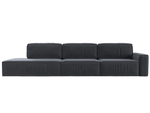Диван прямой Прага Модерн Лонг подлокотник справа, Серый, Велюр, 121743
