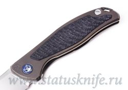 Нож Широгоров Флиппер 95 M390 CF накладка Карбонфотография - 5