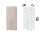 Флоренция-904 (DaVita) 904.13 Шкаф двухдверный с полками и штангой