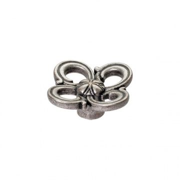 Ручка-кнопка отделка старое серебро с блеском