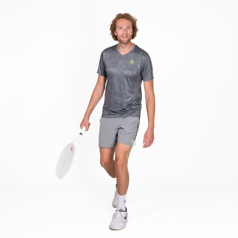 Мужское теннисное поло BIDI BADU Madu Tech T-Shirt Men - Grey