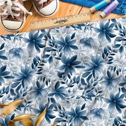 Ткань премиум бифлекс упрощенный луговой мотив