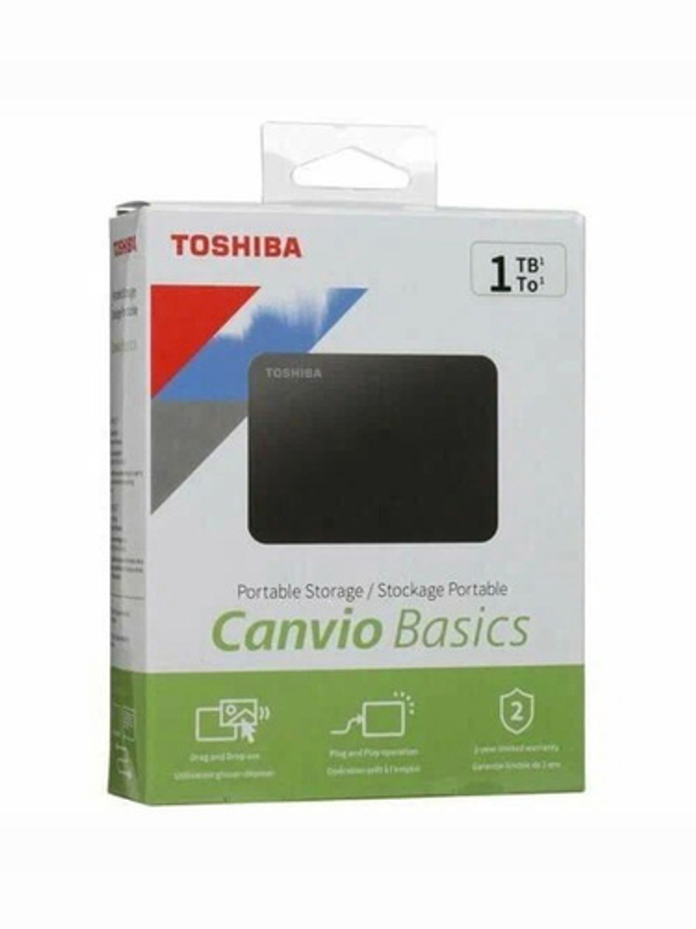 Внешний жесткий диск TOSHIBA Canvio Basics (HDTB510EK3AA), 1Тб, черный
