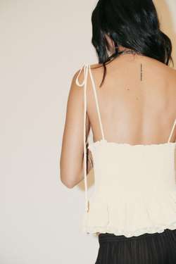 ZARA КОМБИНИРОВАННЫЙ ТОП В РУБЧИК, БЕЖЕВЫЙ