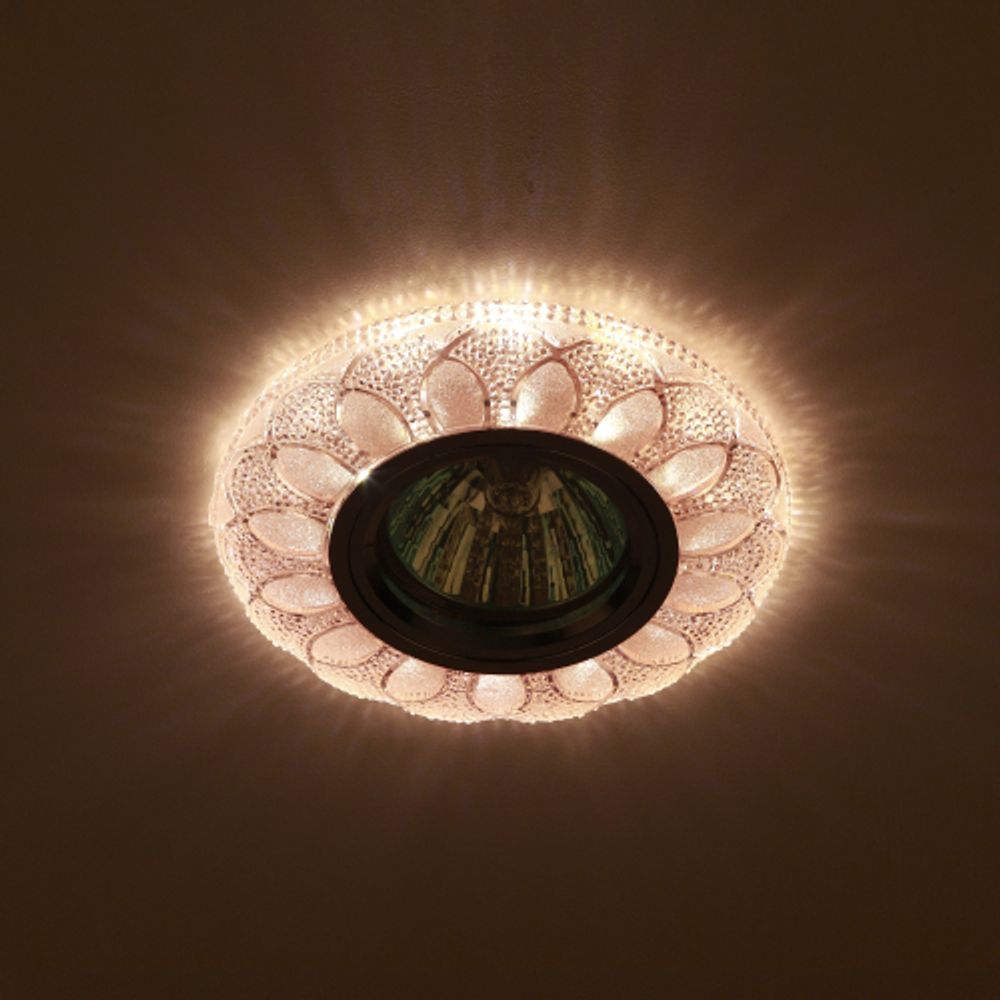 Светильник встраиваемый cо светодиодной подсветкой ЭРА DK LD5 PK/WH под лампу MR16 GU5.3 розовый | Встраиваемые LED светильники