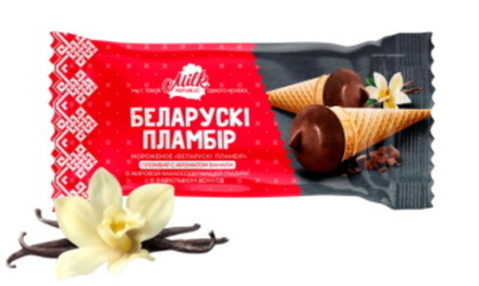 Мороженое "Белорусский пломбир" Рожок ванильный в шоколаде 50г. Milk Republic
