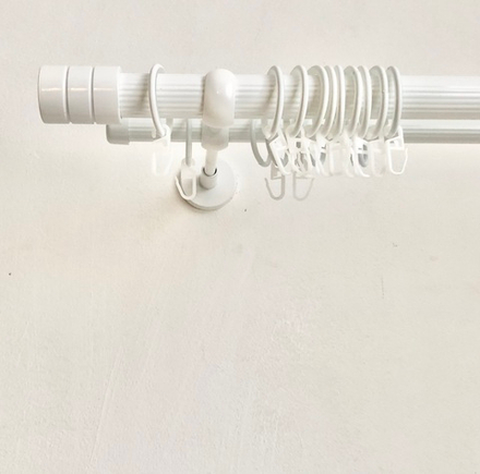 Карниз кованый рифленый для штор "Цилиндр-II Ост" d25/16 мм двухрядный, цвет белый