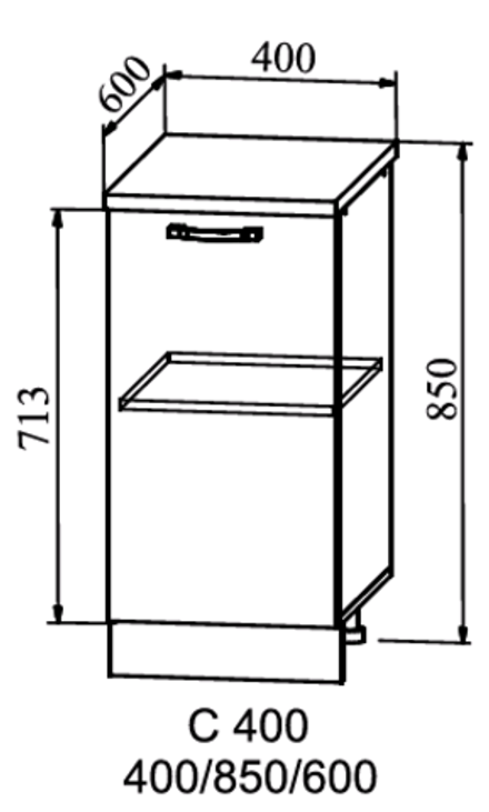 шкаф нижний 400 квадро