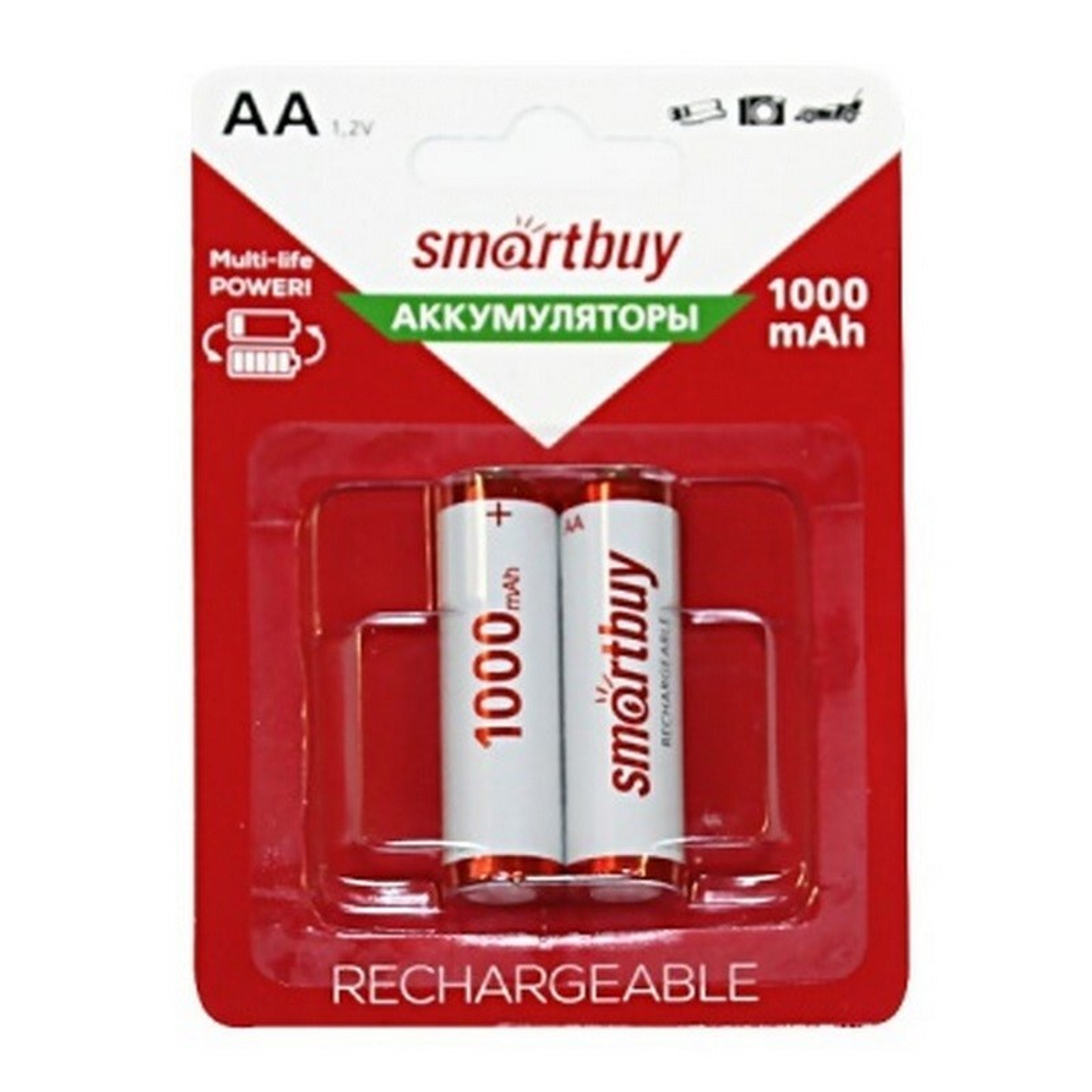 Аккумулятор NiMh Smartbuy AA/2BL 1000 mAh (24/240) (SBBR-2A02BL1000)