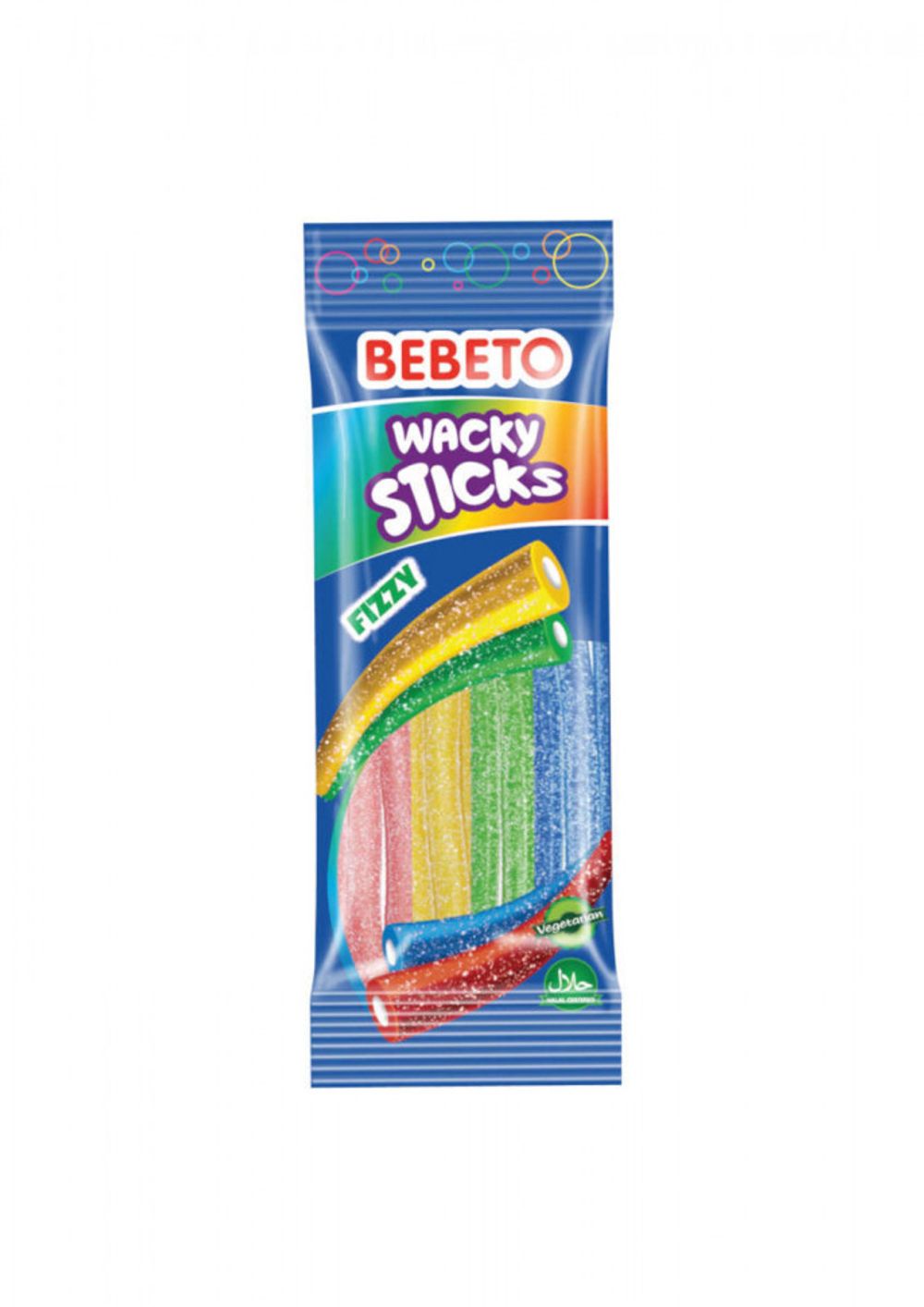 BEBETO Жев.мармелад Wacky sticks  тутти-фрутти 75гр
