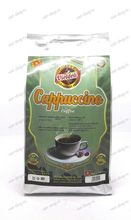 Зерновой кофе Vietdeli Cappuccino, 500гр.