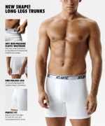 Мужские трусы шорты удлиненные Atlantic, набор 3 шт., хлопок, белые, 3MH-237