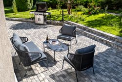 "Милан" лаунж-зона 4-местная плетеная из роупа (веревки), каркас алюминиевый темно-серый, роуп темно-серый