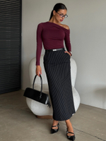 Лонгслив на одно плечо со складками