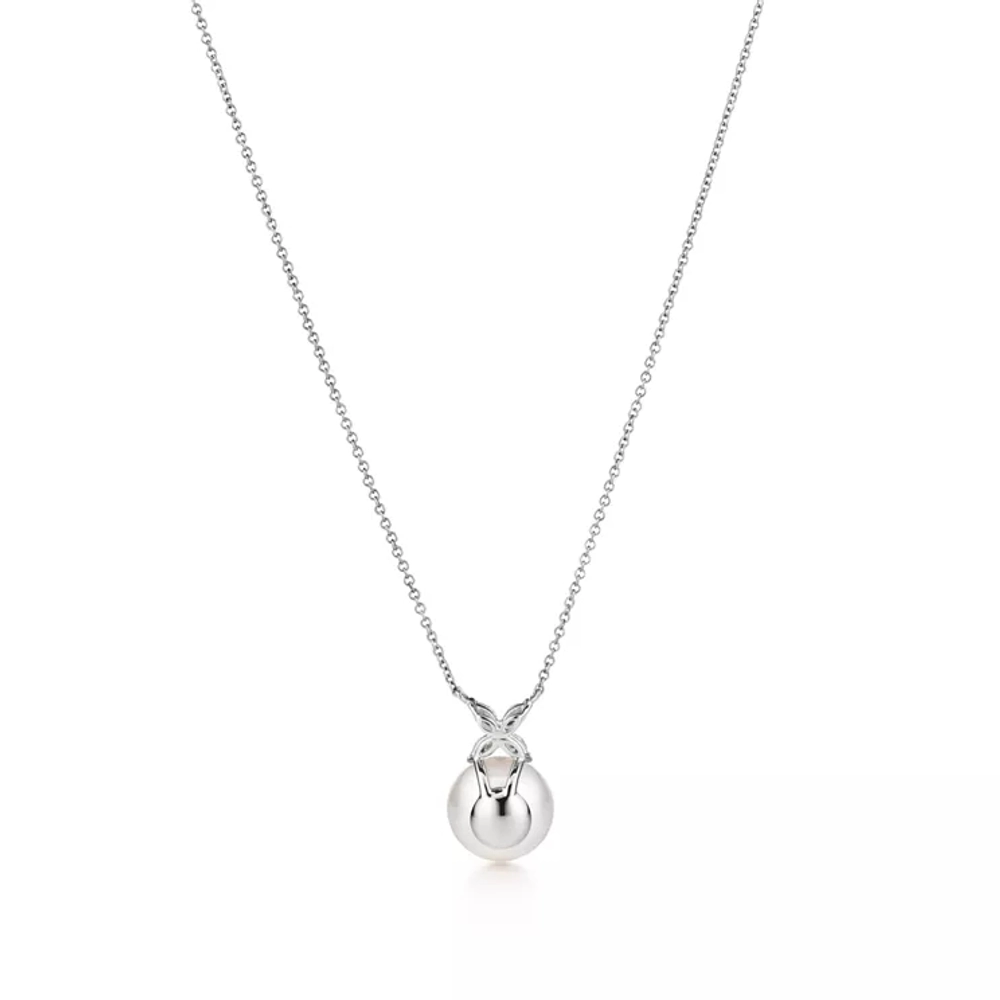 Подвеска из платины с бриллиантами и жемчугом, Tiffany 💠Victoria. В наличии