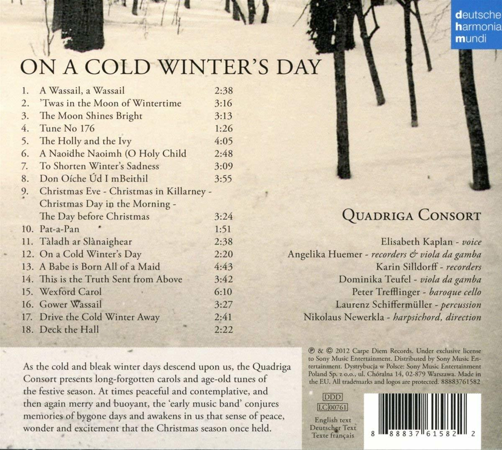 Quadriga Consort / On A Cold Winter's Day (Early Christmas Music And Carols From The British Isles)(CD)