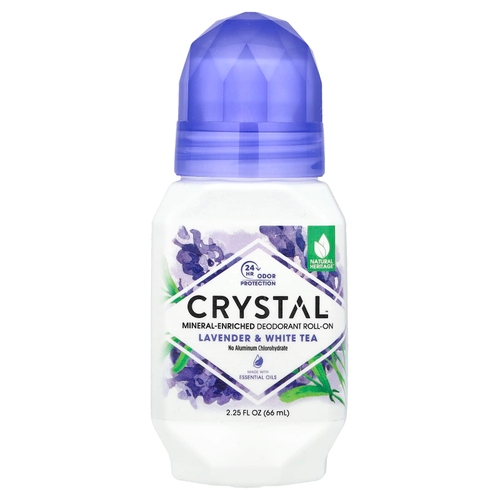 CRYSTAL, Натуральный шариковый дезодорант с лавандой и белым чаем, 2,25 жидкой унции (66 мл)