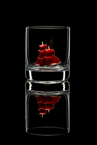 Бокал для виски. Корабль. Алые Паруса.