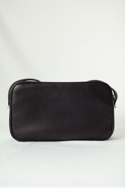 Сумка-кроссбоди из фактурной кожи, черный