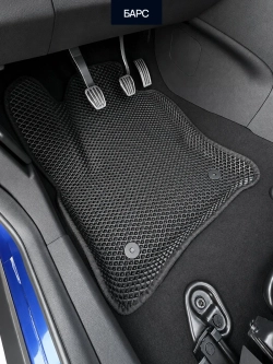 Коврики для автомобиля Форд Фокус 3 / Ford Focus 3 / 3D с бортами / ЭВА, ЕВА, EVA / черные /