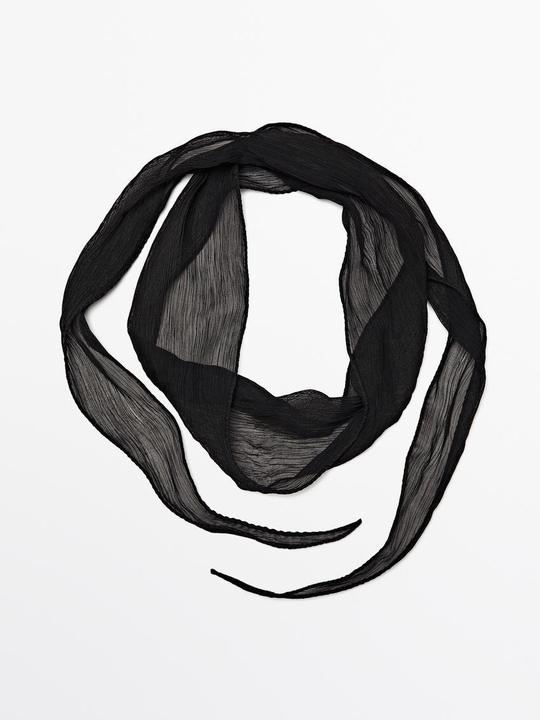 Massimo Dutti Шарф с завязками, черный