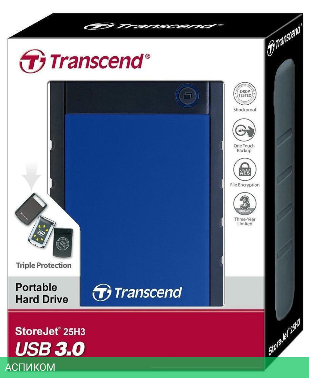 Внешний накопитель Transcend StoreJet 25H3B 2TB синий (TS2TSJ25H3B)