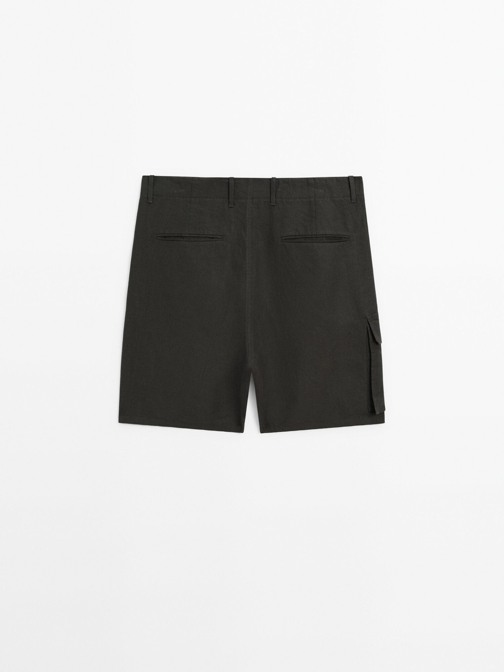 Massimo Dutti 100% льняные шорты-бермуды, зеленый