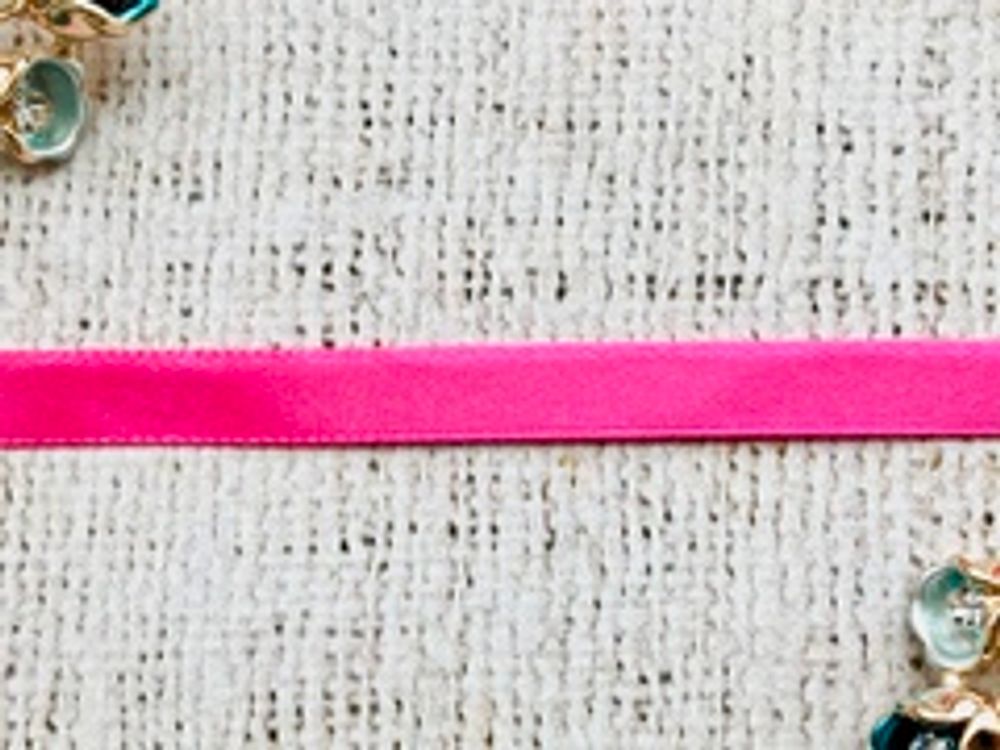 Лента атласная, ш. 1,2 см, фуксия