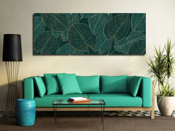 Модульная картина "Тропические листья"