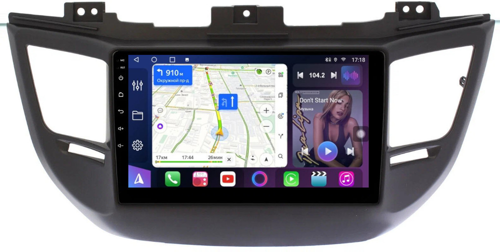 Магнитола для Hyundai Tucson 3 2015-2018 (штатная КЗВ, рамка черная) - FarCar BM9-8101BL-B на Android 13, QLED, TS10, 4Гб+32Гб, CarPlay, 4G SIM-слот