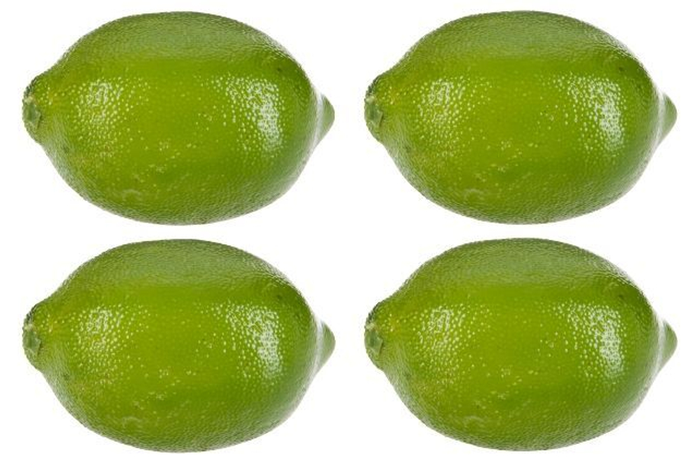 Набор из 4-х шт декор "Лимоны" зеленые 45гр пластик
