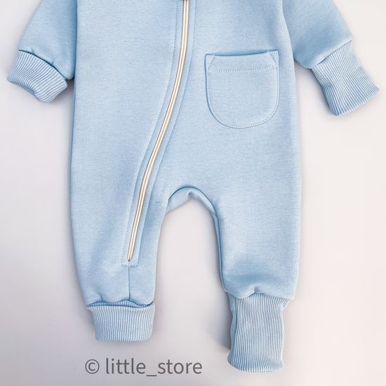 Комбинезон "Simple" из футера с начесом, Нежно-голубой