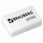 Ластик BRAUBERG, 26х17х7 мм, белый, прямоугольный, 221033