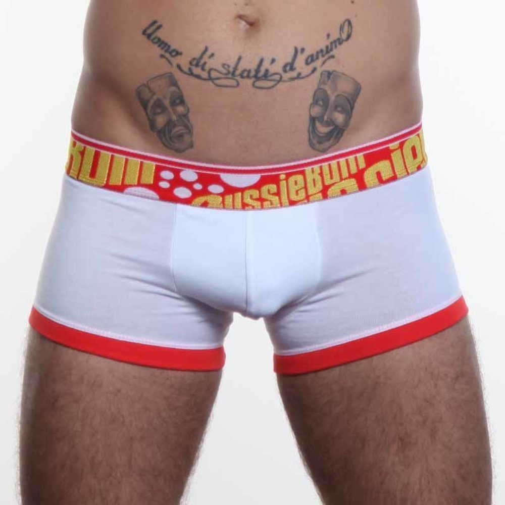 Мужские трусы хипсы Aussiebum Flaunt Hip Red & White AB00114