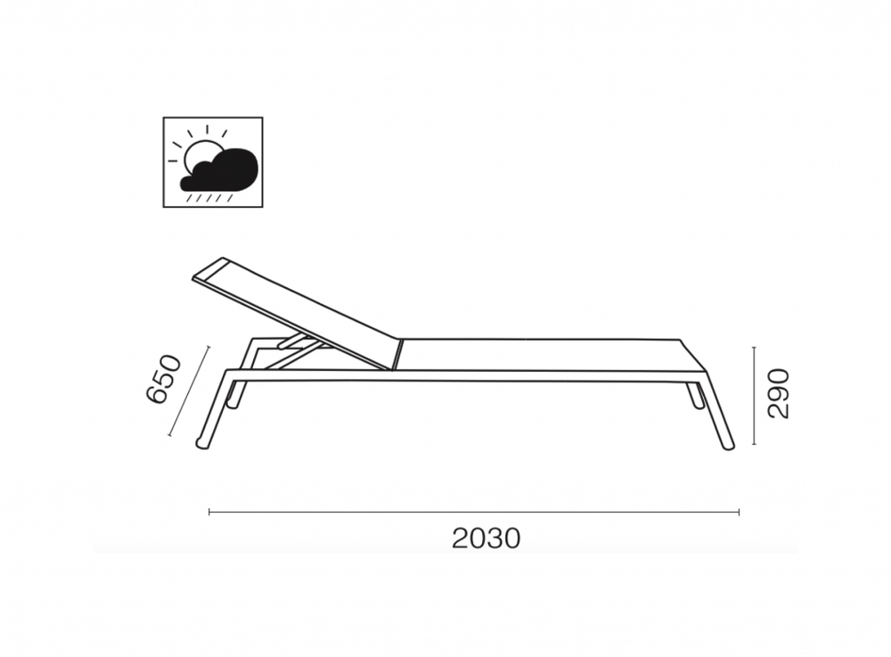 Шезлонг-лежак металлический Papatya Zen, антрацит
