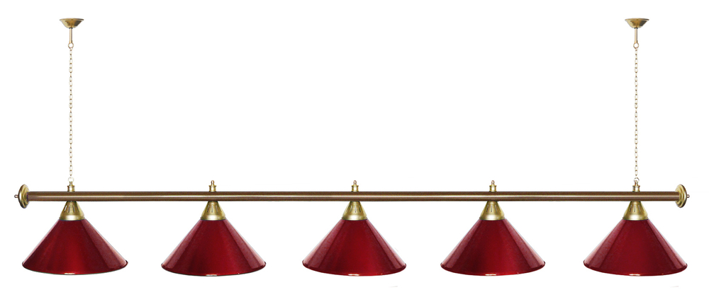 Лампа STARTBILLIARDS 5 пл. (плафоны золотые,штанга золотая,фурнитура золото)