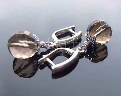 серьги с раухтопазом  с-0370