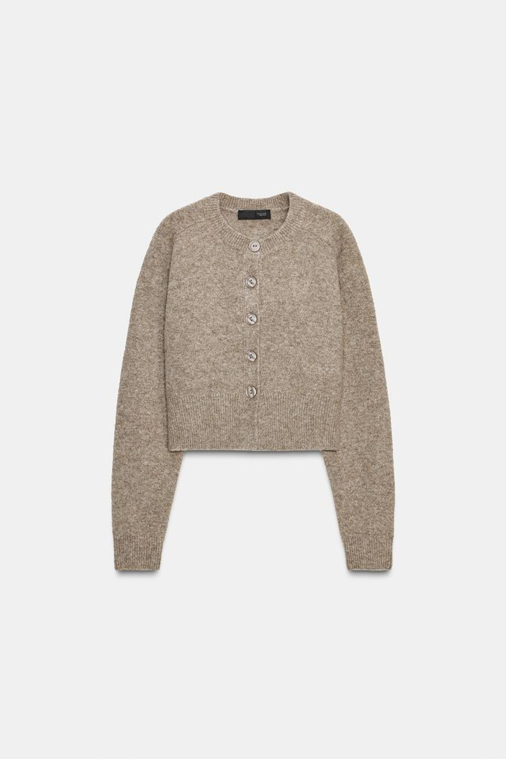 ZARA КАРДИГАН НА ПУГОВИЦАХ, НЕЖНО-КОРИЧНЕВЫЙ