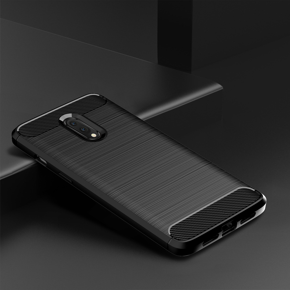 Чехол для OnePlus 7 цвет Black (черный), серия Carbon от Caseport