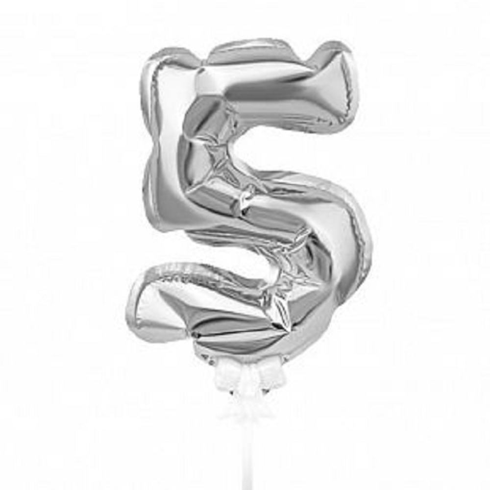К 7"/18 см Цифра 5 Серебро самодув