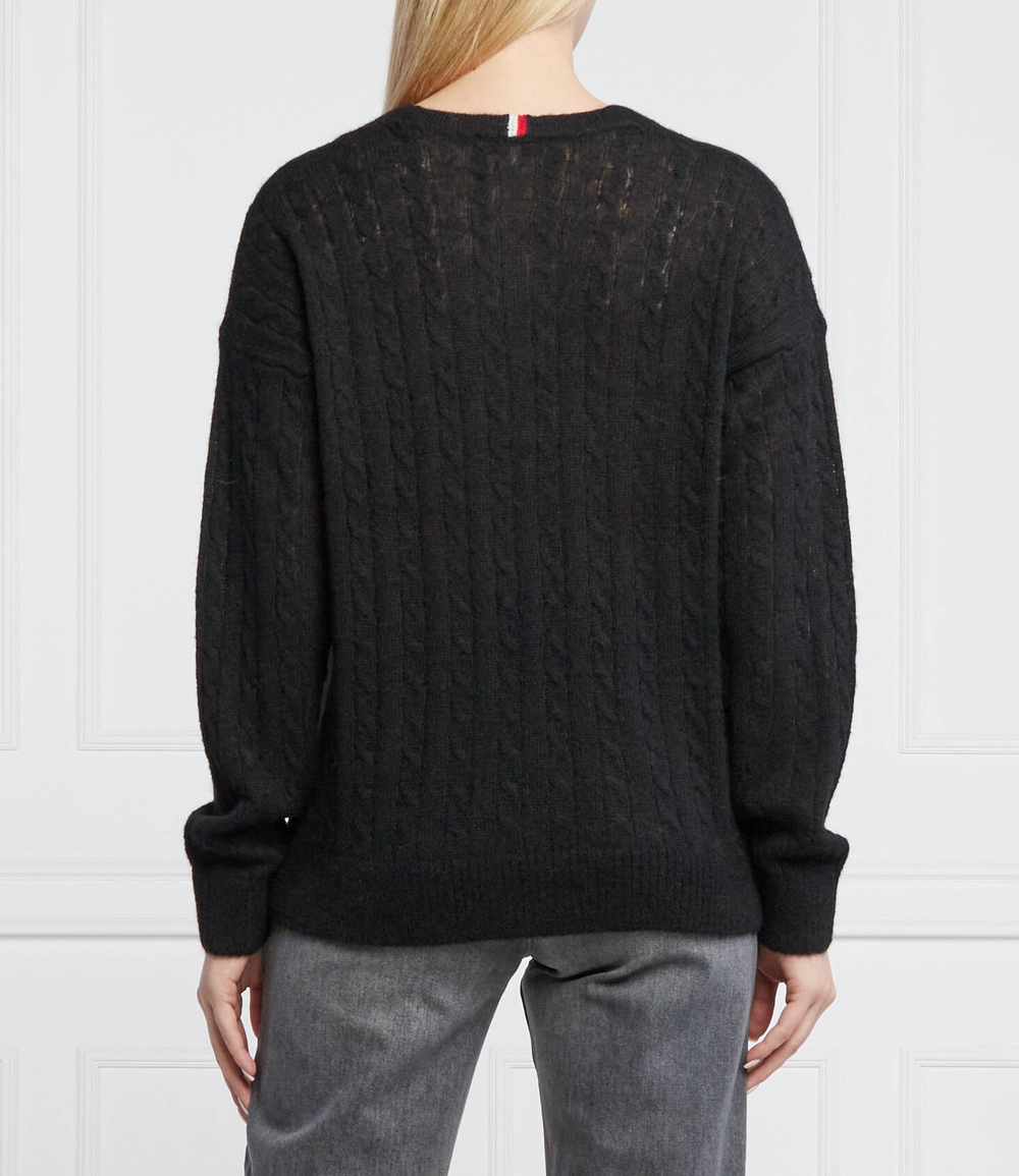 Хлопковый свитер Tommy Hilfiger - черный(WW0WW32293)