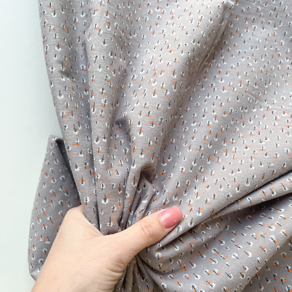 Фланель Деревья на сером фоне