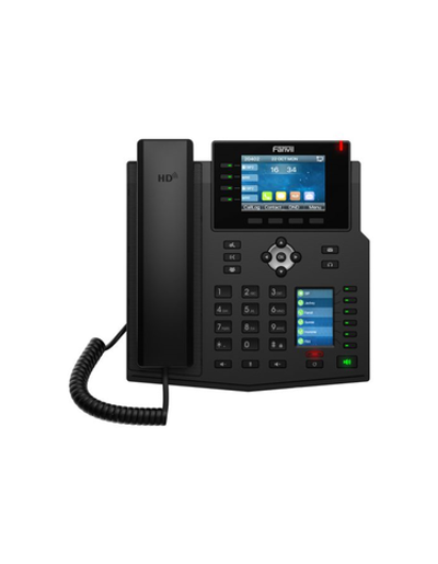 Fanvil X5U 2xEthernet 10/100/1000, HD Voice, 16 SIP Lines, 4 Line Key,30 DSS Keys, IPV6/OPUS, 3.5"+2.4" Dual Color Screen, WIFI & Built-in Bluetooth, POE + Gigabit, PSU