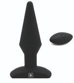 Черная анальная вибропробка с пультом ДУ Uranus - 12,8 см. (Цвет: черный)