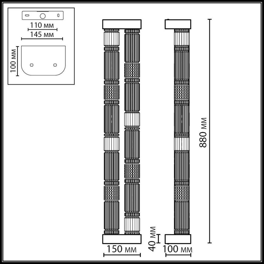 5456/60WL ODL_EX Настенный светильник LED 60W 4000K COLLIER L-VISION